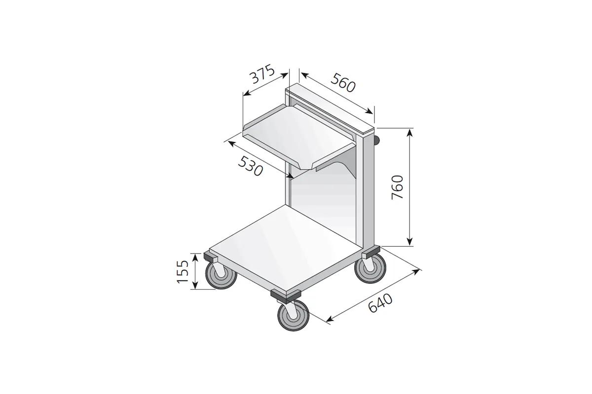 Wózek z ruchomą platformą do tac EDESA CNB