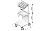 Wózek z ruchomą platformą do tac i pojemnikiem na sztućce EDESA CNB-C