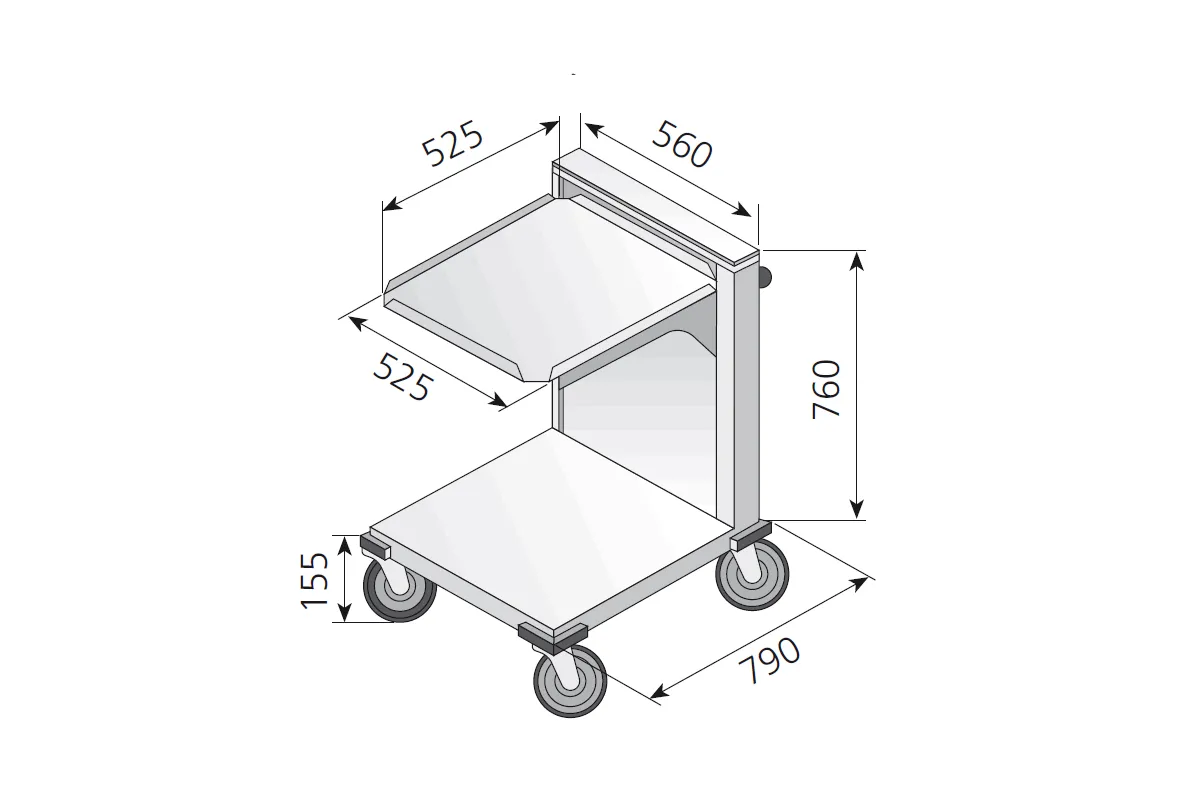 Wózek z ruchomą platformą do tac EDESA CNC-55