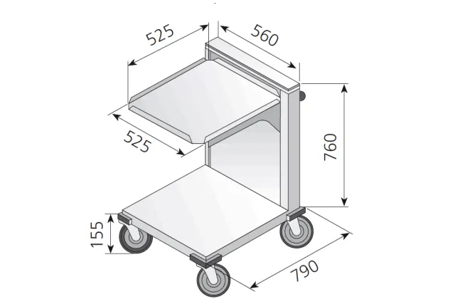 Wózek z ruchomą platformą do tac EDESA CNC-55