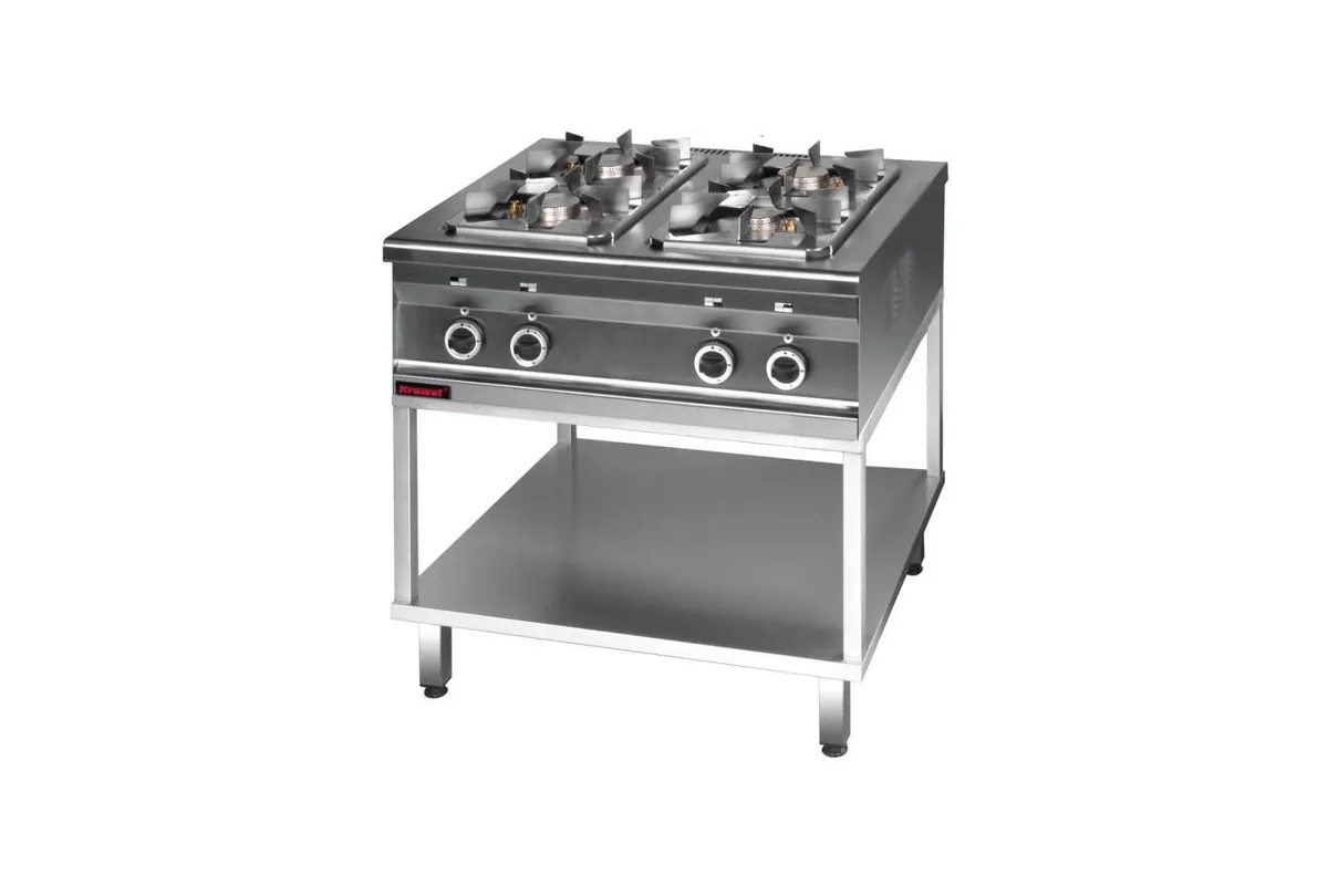 Kuchnia gazowa 4 palnikowa na podstawie otwartej 800x700x850 mm Kromet 000.KG-4s.T (wycofane)