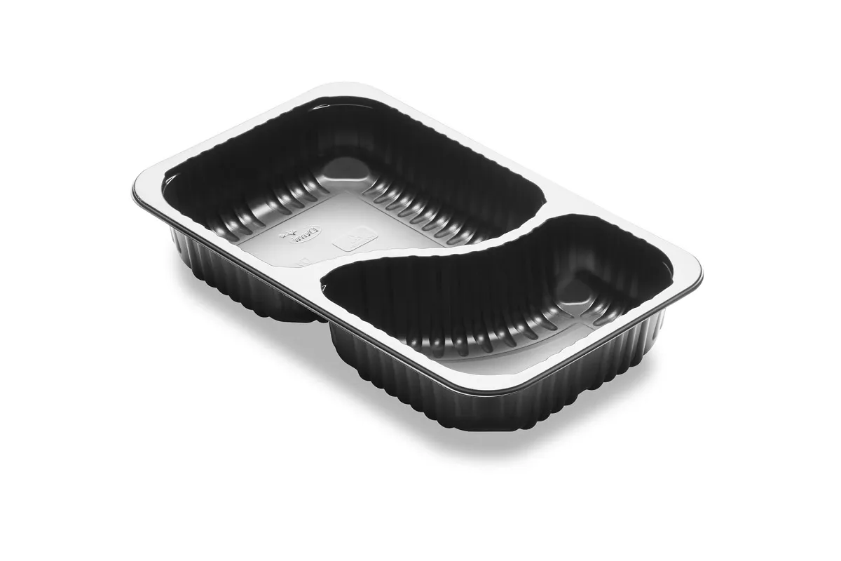 Pojemnik taca do zgrzewania 260x158x43,7 mm 690/440 ml,2 komory op. 384szt. DUNI Baseline 178359