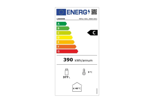 Chłodziarka z chłodzeniem obiegowym 377 l 188,4x59,7x65,4 cm biała Liebherr MRFec 4001