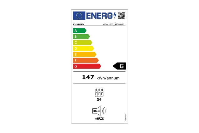 Chłodziarka do win ze strefami temperatur 123 l 82,2x59,8x57,5 cm Liebherr WTes1672