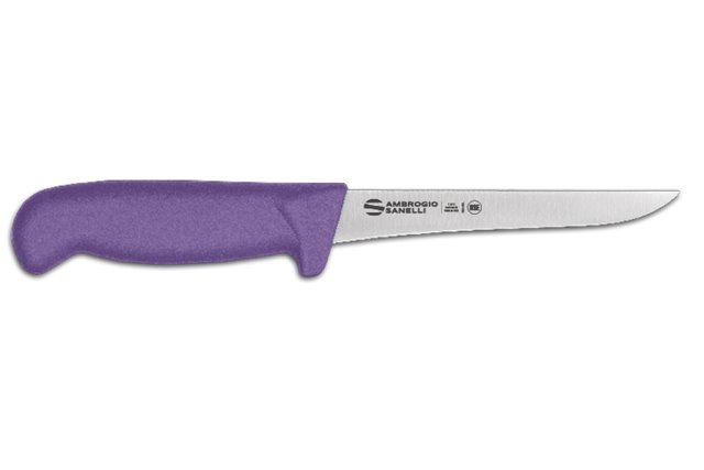 Ambrogio Sanelli Supra Colore, nóż do trybowania, wąski, FIOLETOWY, 14 cm
