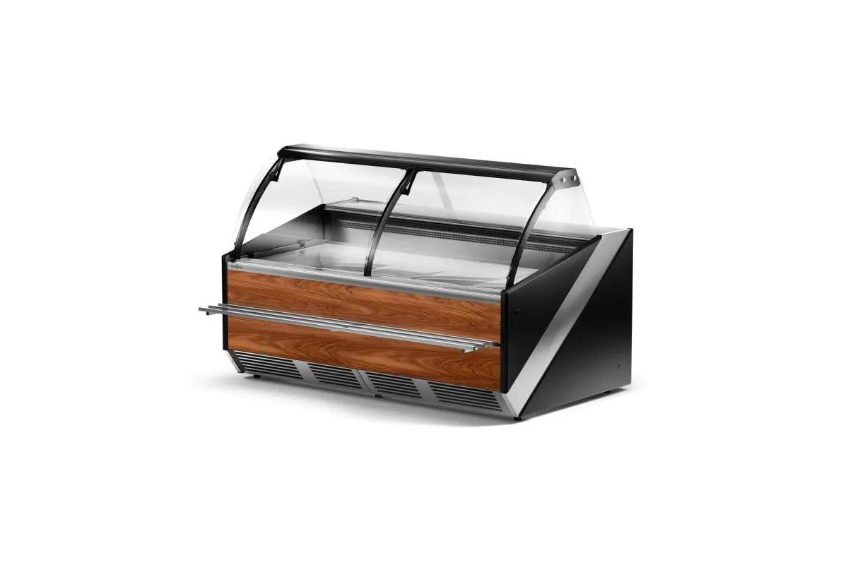 Lada chłodnicza, szyba gięta otwierana, chłodzenie dynamiczne, system osuszania szyb RAPA L-S/97/120