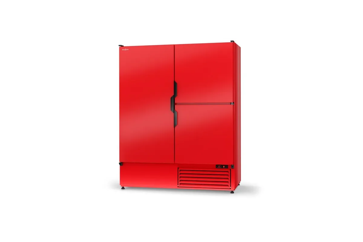 Szafa chłodnicza pojedyncza, drzwi pełne skrzydłowe dzielone, trzydrzwiowa, agregat dolny, 4 klasa klimatyczna RAPA SCH-Z1400/3D