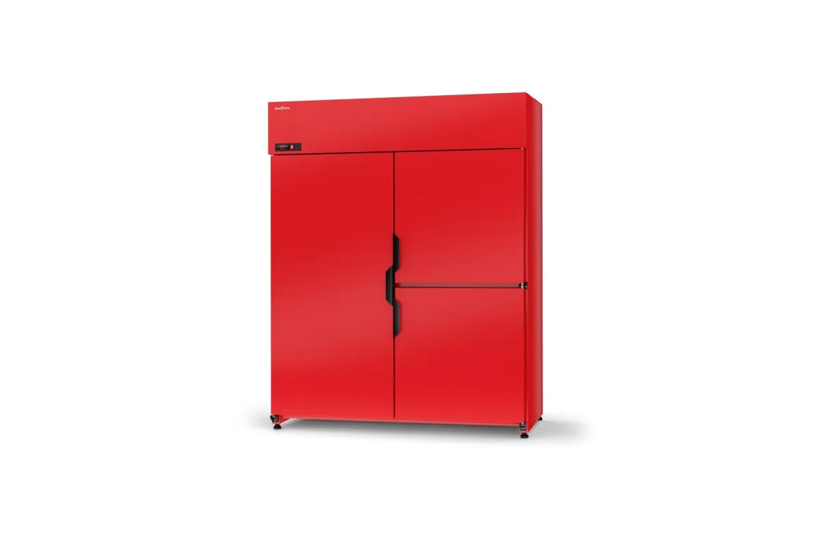 Szafa chłodnicza pojedyncza, drzwi pełne skrzydłowe dzielone, trzydrzwiowa, agregat górny, 4 klasa klimatyczna RAPA SCH-Z1600/3D