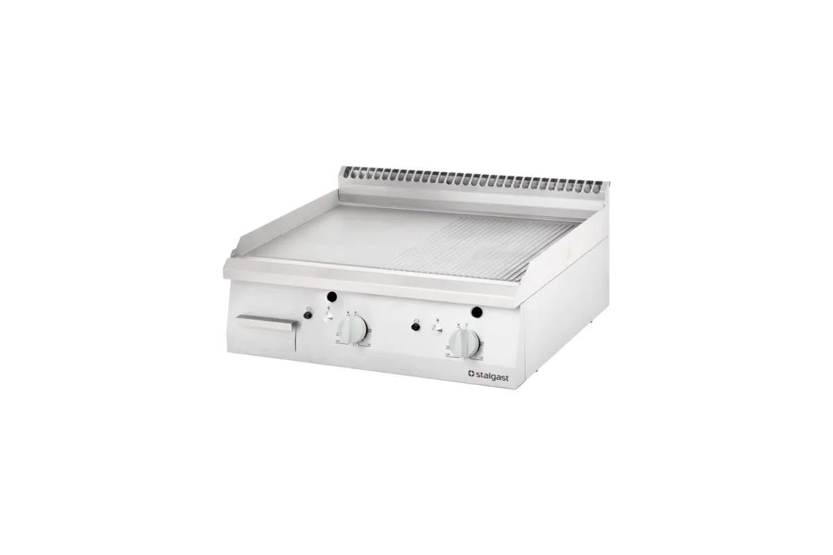 Płyta grillowa gazowa, gładko-ryflowana, 13 kW, G20 Stalgast 9731310