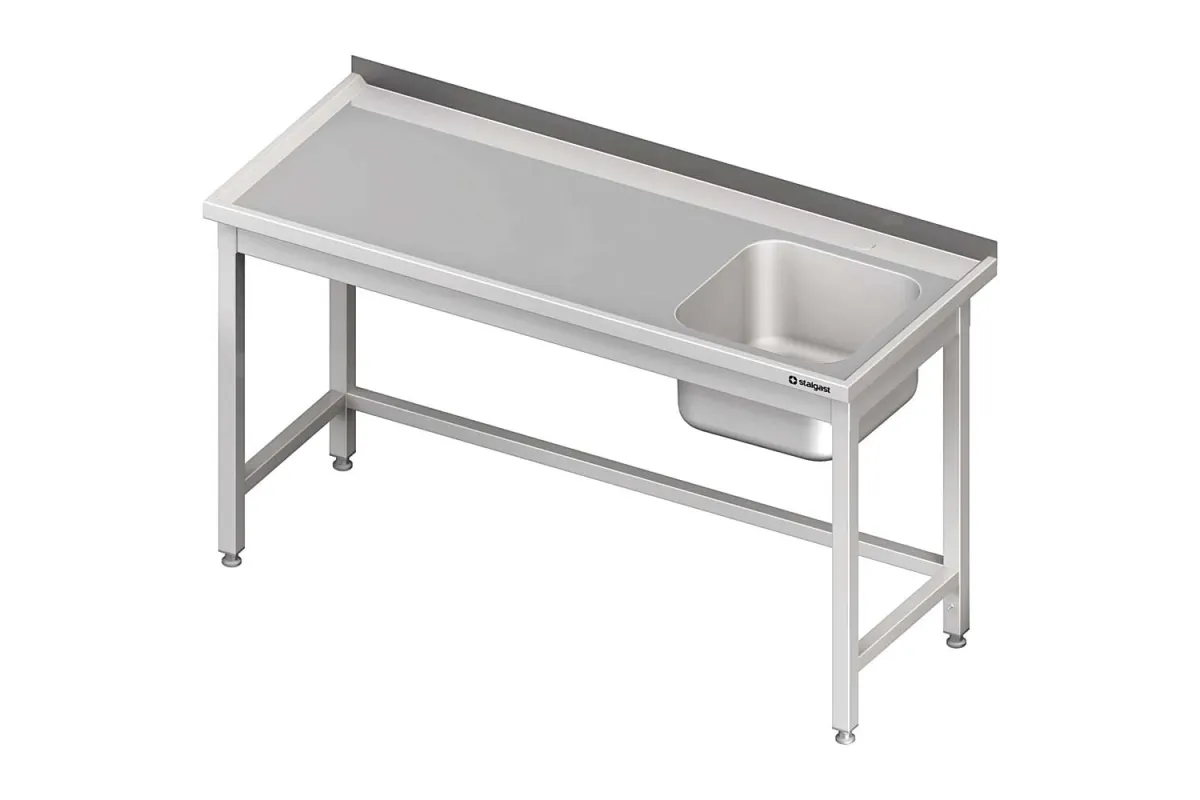 Stół ze zlewem 1-kom.(P),bez półki 1700x600x850 mm Stalgast 980656170