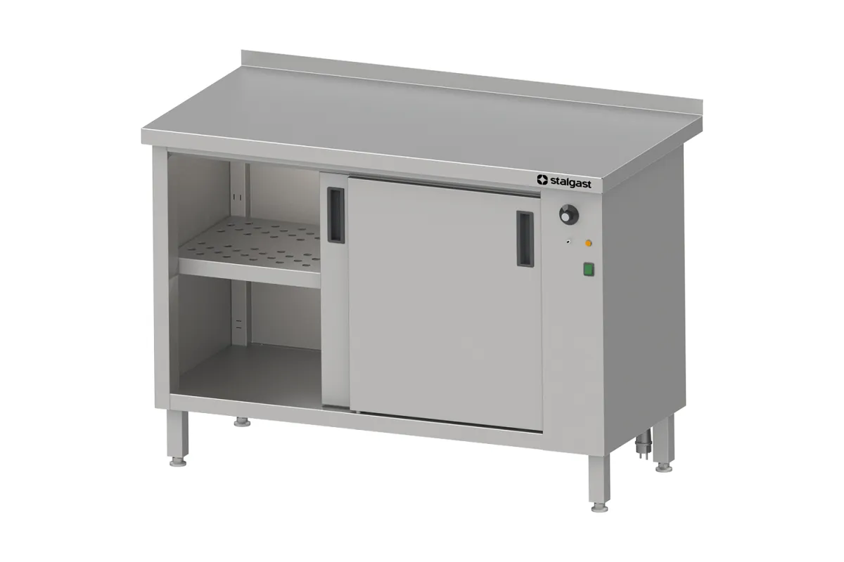 Stół przyścienny, z szafką grzewczą,drzwi suwane 1300x700x850 mm Stalgast 982187130