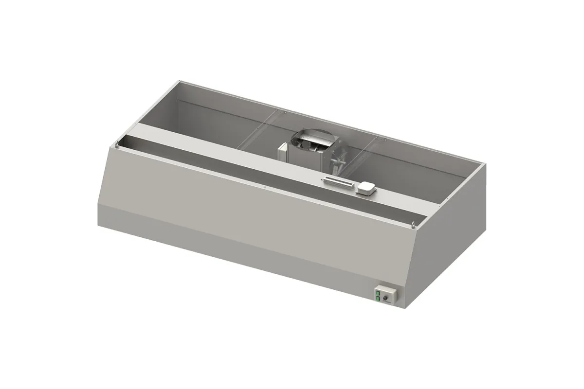 Okap przyścienny trapezowy ECONOMIC z łap. B,went. E2 i ośw. 1200x900x450 mm (1 segment) Stalgast 984100912