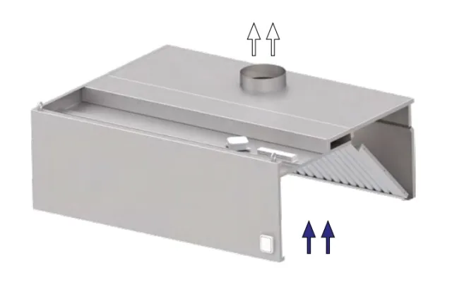 Okap przyścienny skrzyniowy ze stali nierdzewnej 2500x900x450 mm Stalgast model 206