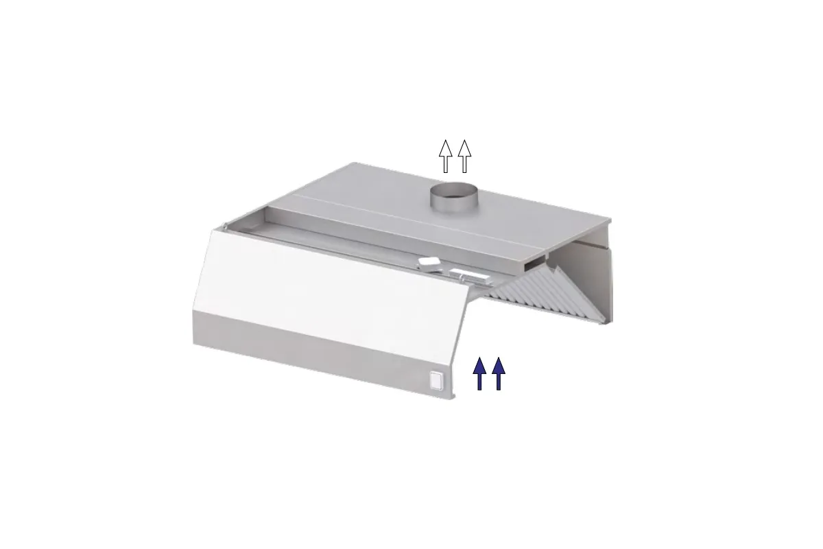 Okap przyścienny trapezowy ze stali nierdzewnej 4600x900x450 mm Stalgast model 207 Okap przyścienny trapezowy ze stali nierdzewnej 4600x900x450 mm Stalgast model 207