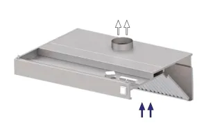 Okap przyścienny skośny ze stali nierdzewnej 4700x900x450 mm Stalgast model 208