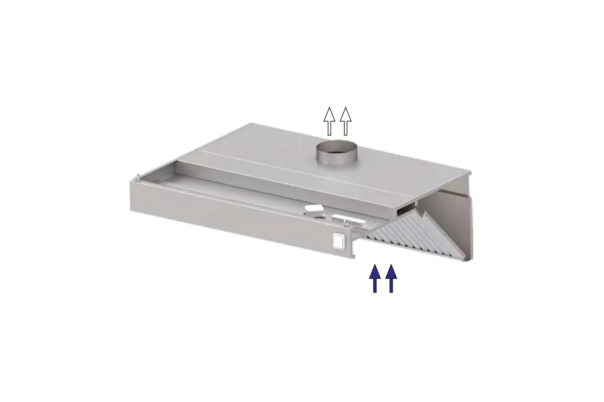 Okap przyścienny skośny ze stali nierdzewnej 3000x1000x450 mm Stalgast model 208 Okap przyścienny skośny ze stali nierdzewnej 3000x1000x450 mm Stalgast model 208