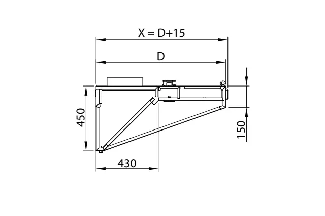 Okap przyścienny skośny ze stali nierdzewnej 4200x900x450 mm Stalgast model 208