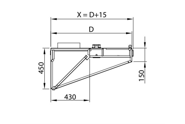 Okap przyścienny skośny ze stali nierdzewnej 2000x700x450 mm Stalgast model 208