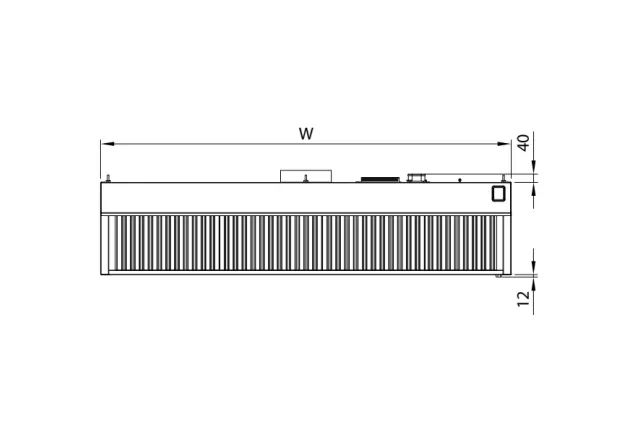 Okap przyścienny skośny ze stali nierdzewnej 4500x1100x450 mm Stalgast model 208