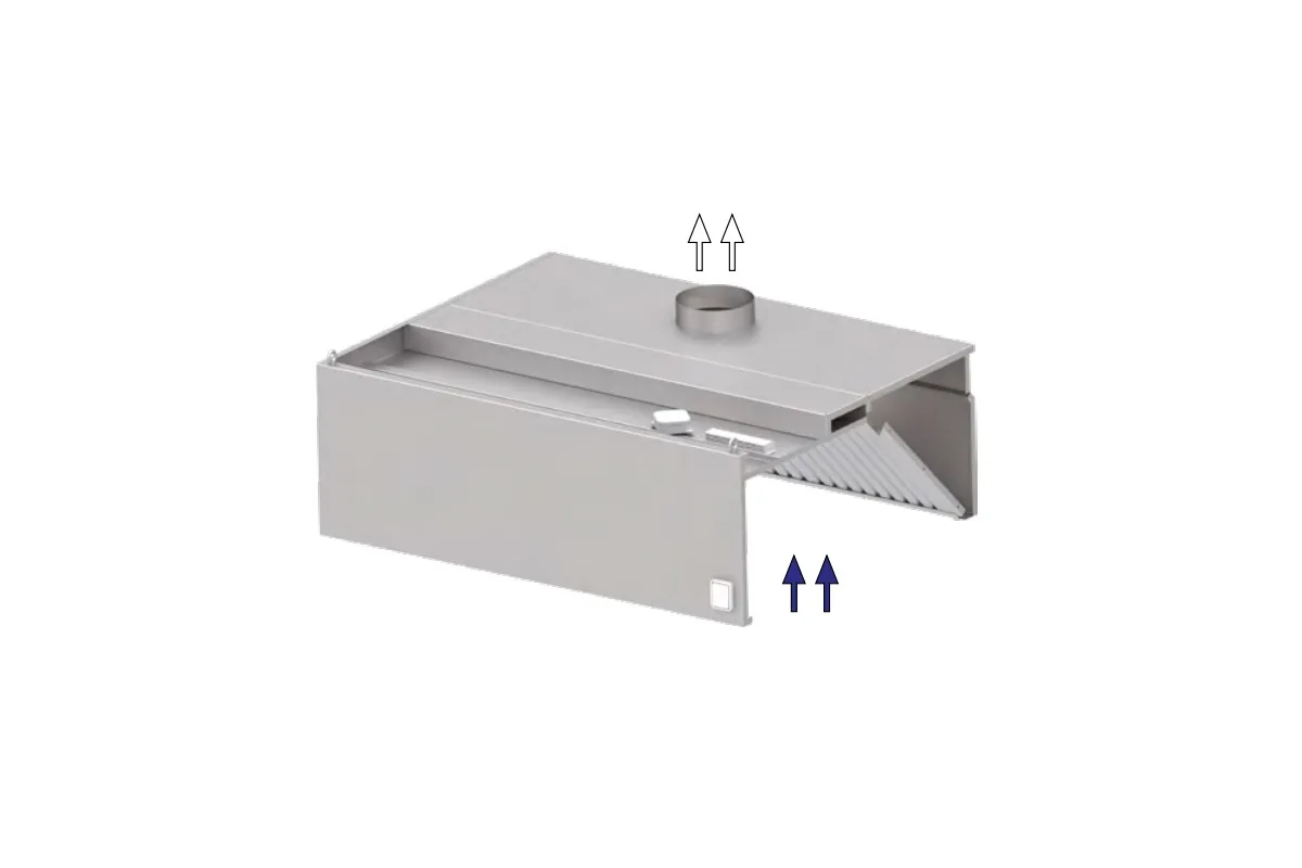 Okap przyścienny skrzyniowy ze stali nierdzewnej 1000x1400x450 mm Stalgast model 206