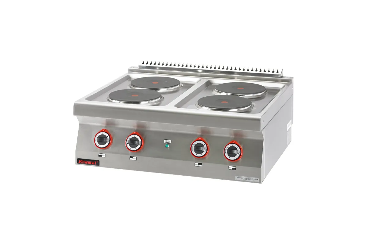Kuchnia elektryczna 4 płyty okrągłe 4x2,6kW 800x700x280 Kromet 700.KE-4