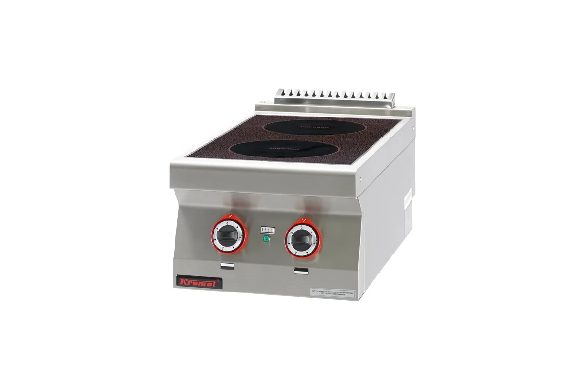 Kuchnia indukcyjna 2x3,5kW 400x700x280 Kromet 700.KE-2i/400