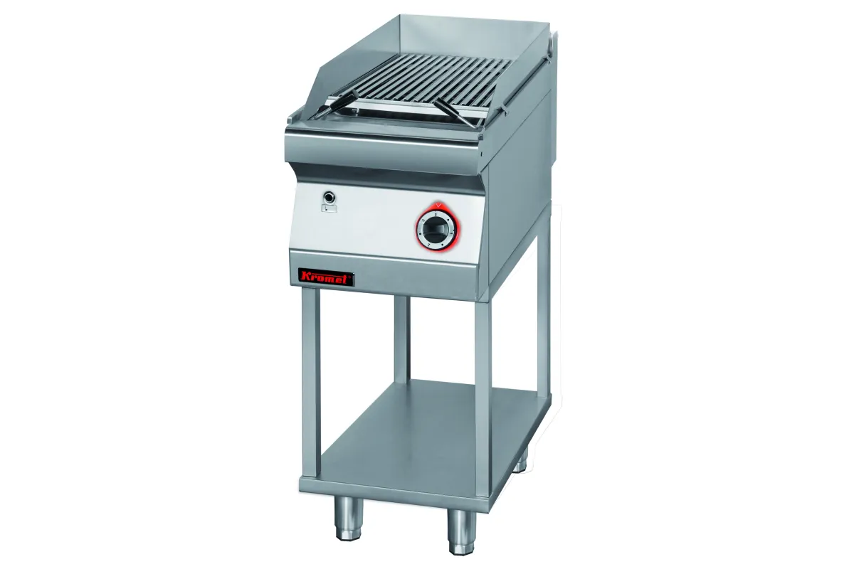 Lawa grill 400 mm 7kW na podstawie szkieletowej 400x700x900 Kromet 700.OGL-400.T