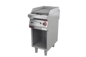 Lawa grill 400 mm 7kW na podstawie szafkowej otwartej 400x700x900 Kromet 700.OGL-400.S