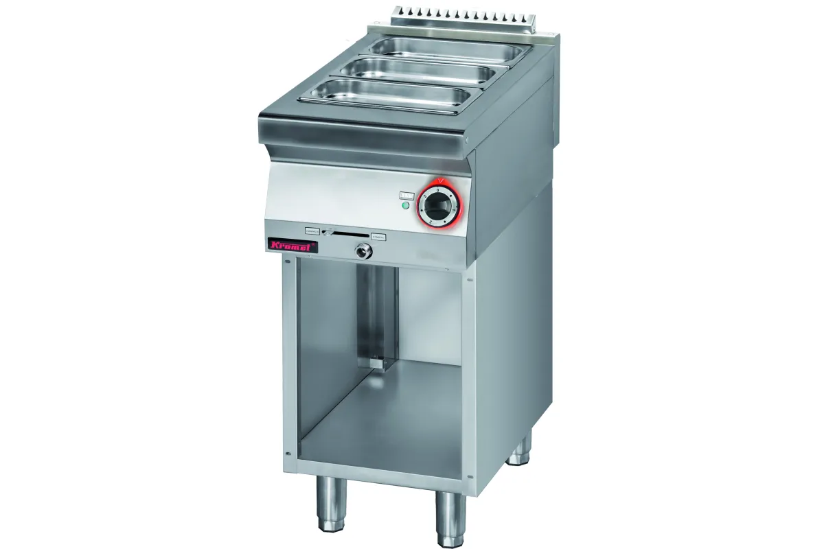 Bemar elektryczny  0,7kW na podstawie szafkowej otwartej 400x700x900 Kromet 700.BE-1.S