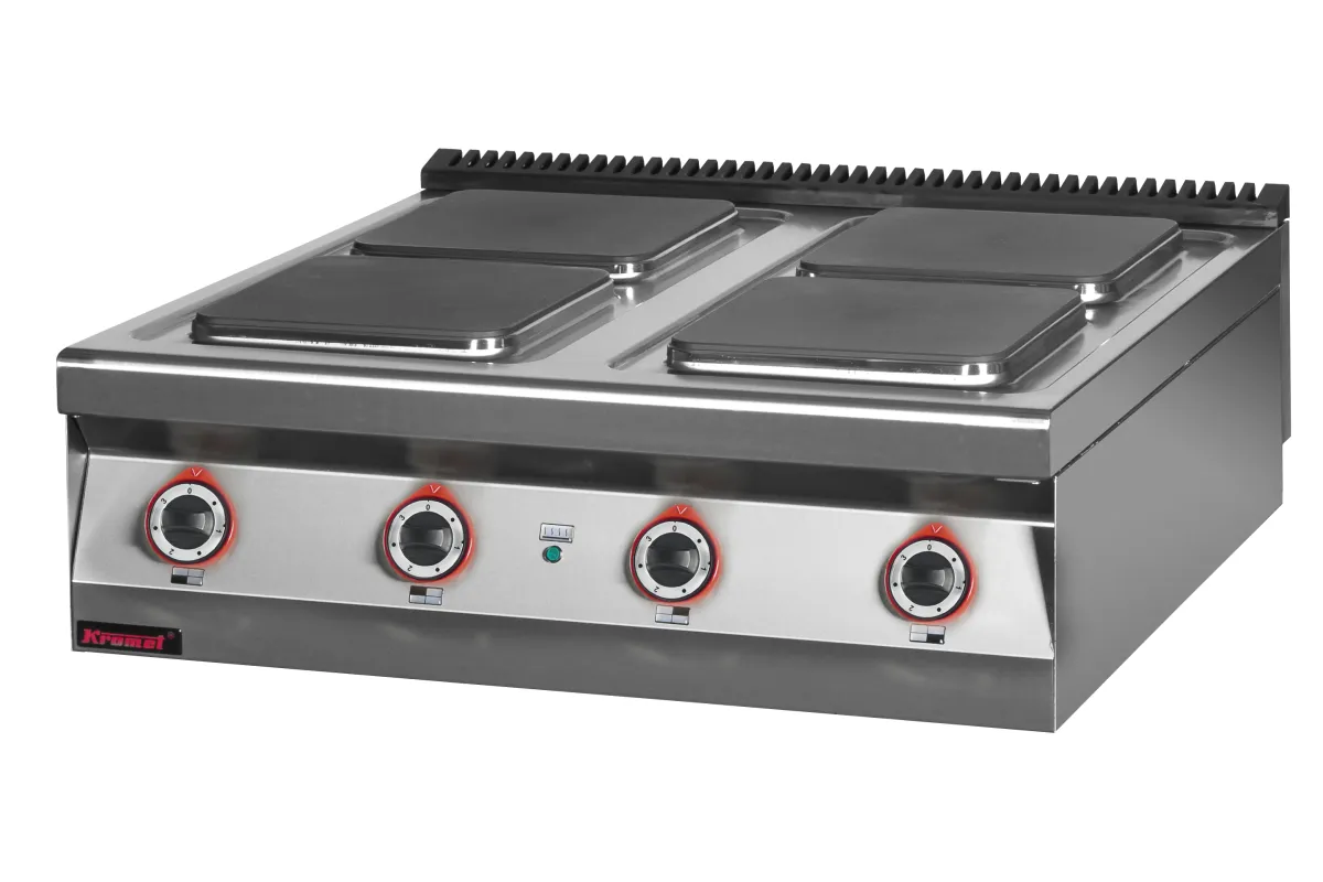Kuchnia elektryczna 4 płytowa 900 mm 4x4,0 kW 900x900x280 Kromet 900.KE-4