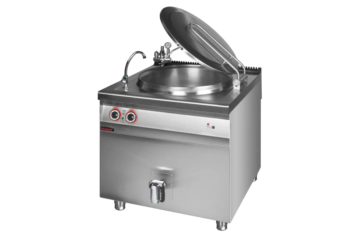 Kocioł warzelny pośredni elektryczny 200l 24,5kW z automatycznym napełnianiem 900x900x900 Kromet 900.BEK-200AN