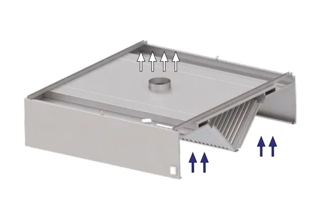 Okap centralny skrzyniowy ze stali nierdzewnej 3600x2200x450 mm Stalgast model 209