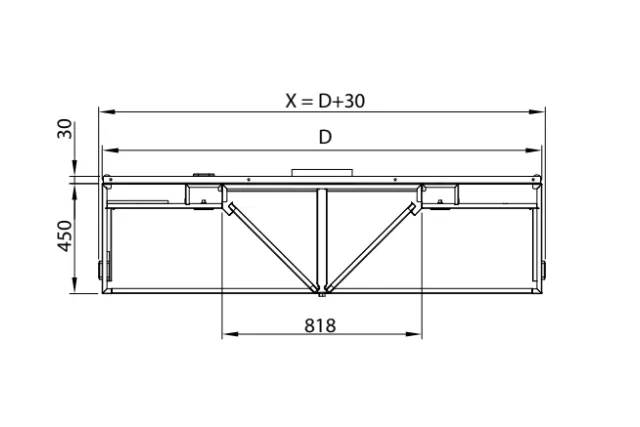 Okap centralny skrzyniowy ze stali nierdzewnej 3800x1500x450 mm Stalgast model 209