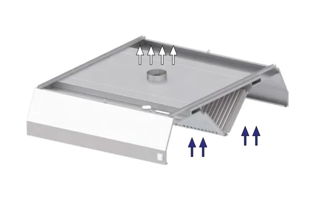 Okap centralny trapezowy ze stali nierdzewnej 1200x2200x450 mm Stalgast model 210