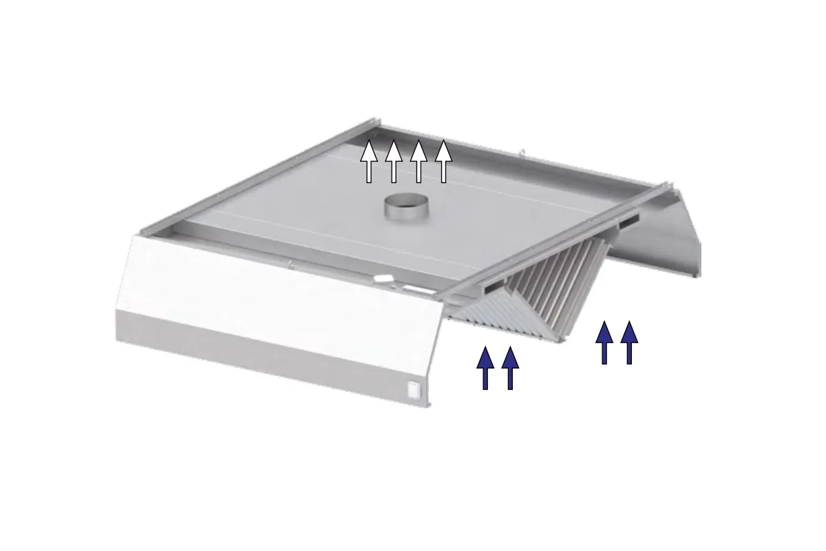 Okap centralny trapezowy ze stali nierdzewnej 3900x2000x450 mm Stalgast model 210