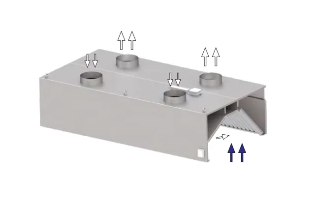 Okap przyścienny indukcyjny ze stali nierdzewnej 1200x1000x450 mm Stalgast model 212