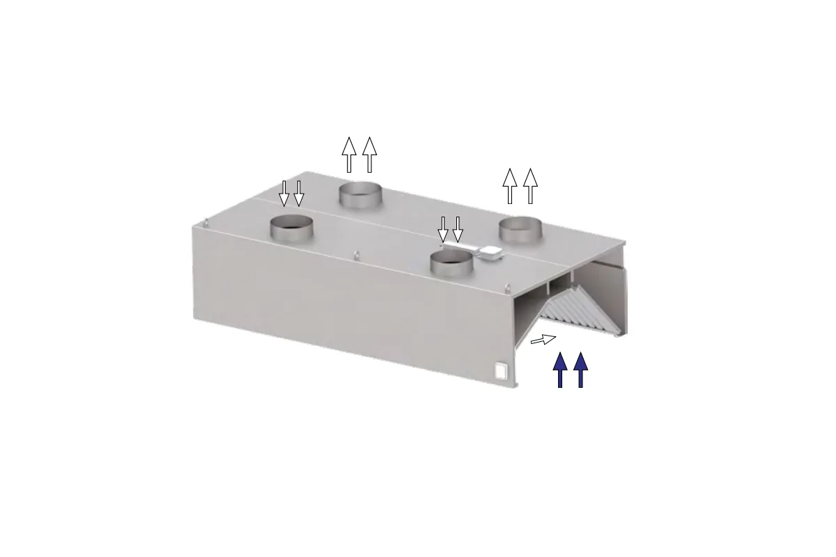Okap przyścienny indukcyjny ze stali nierdzewnej 2700x1100x450 mm Stalgast model 212
