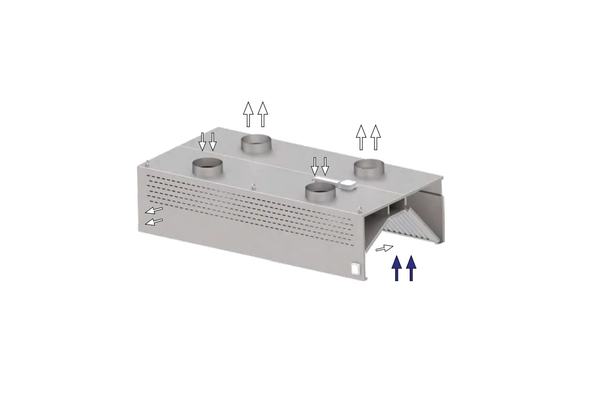 Okap przyścienny kompensacyjno-indukcyjny ze stali nierdzewnej 1800x1000x450 mm Stalgast model 214