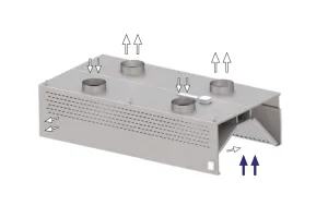 Okap przyścienny kompensacyjno-indukcyjny ze stali nierdzewnej 2000x1000x450 mm Stalgast model 214