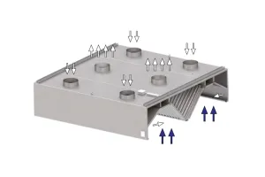 Okap centralny indukcyjny ze stali nierdzewnej 3100x2200x450 mm Stalgast model 215