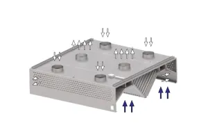 Okap centralny kompensacyjny ze stali nierdzewnej 1400x2200x450 mm Stalgast model 216