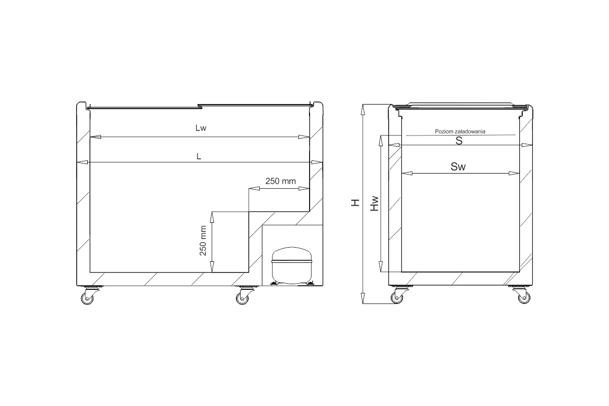 Zamrażarka do lodów z płaską szybą BYFAL ARO-701/2