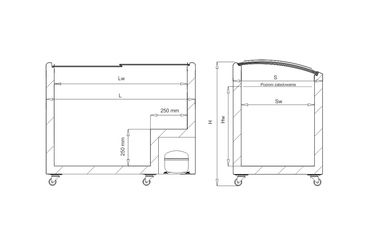 Zamrażarka do lodów z ukośną szybą BYFAL ARO-306/2