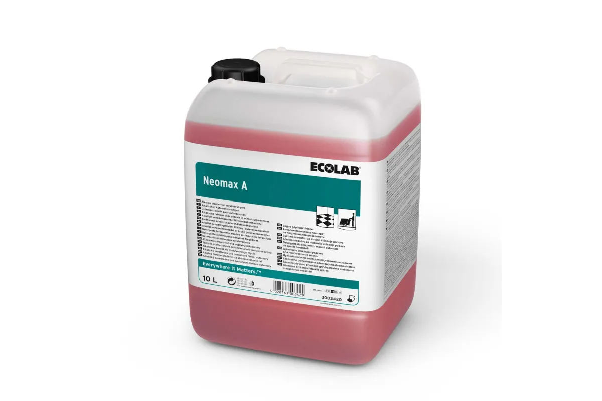 Neomax A 10 kg Ecolab 3003420 środek zmywający do powierzchni flizowanych i betonowych do automatów czyszczących