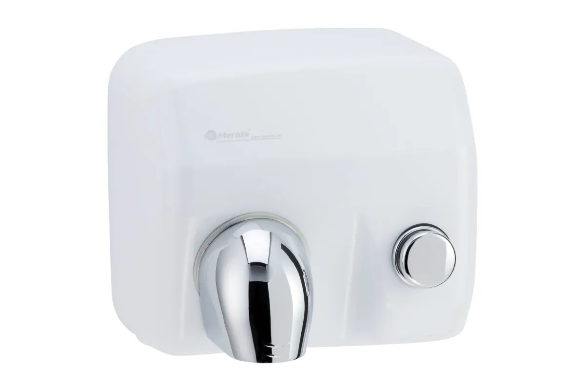 Suszarka do rąk SANIFLOW PLUS z przyciskiem stalowa, biała Merida EIB288