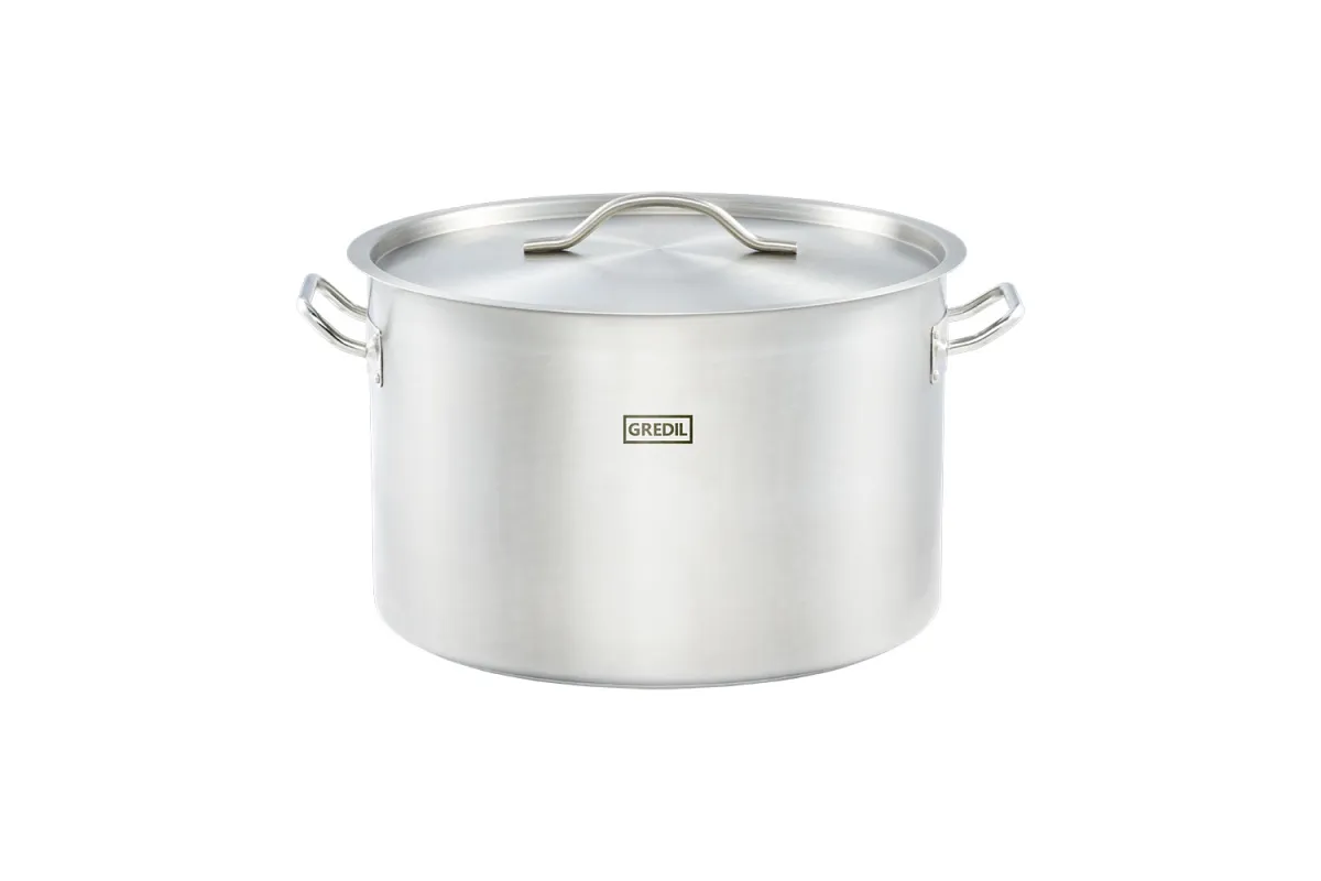 Garnek średni z pokrywką, stalowy, Ø 400 mm, V 32.6 l Gredil 012405