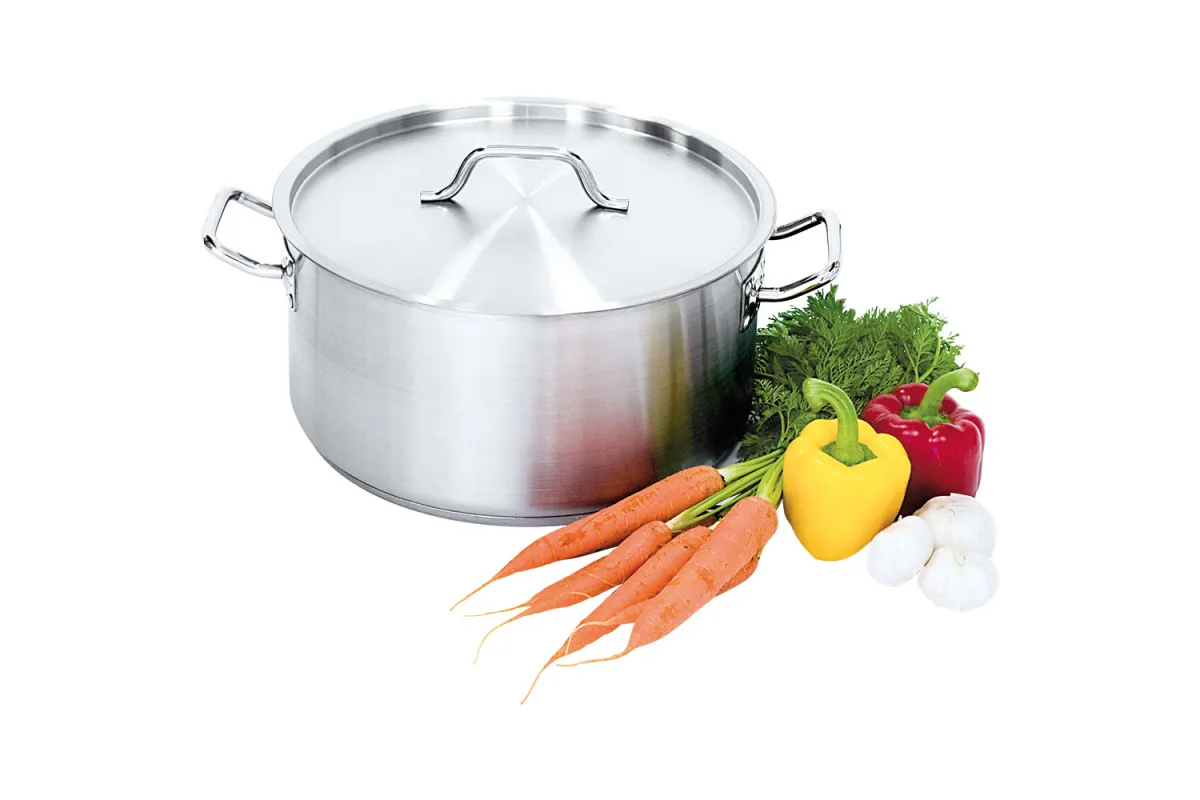 Garnek niski z pokrywką, stalowy, Ø 360 mm, V 18.3 l Stalgast 013362