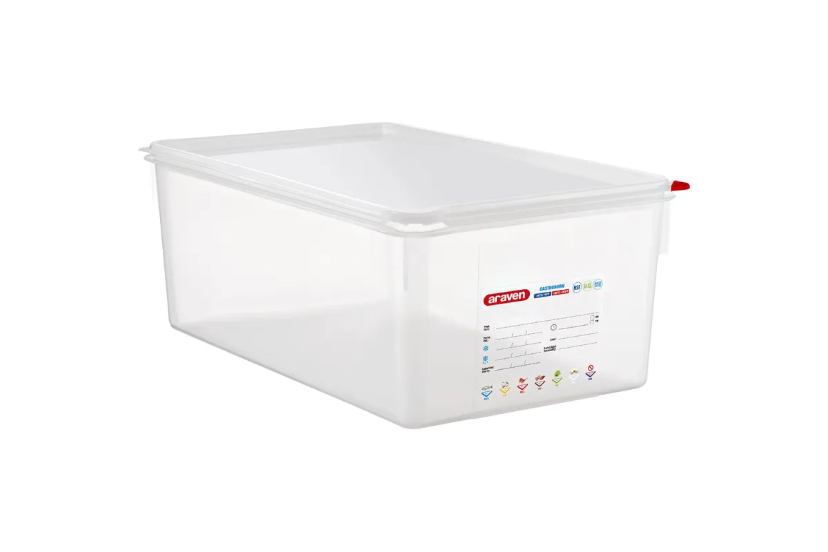 Pojemnik z polipropylenu z pokrywką szczelną, GN 1/1, H 200 mm Araven 161205