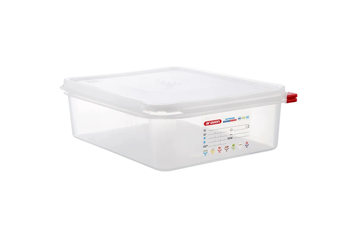 Pojemnik z polipropylenu z pokrywką szczelną, GN 1/2, H 100 mm Araven 162105