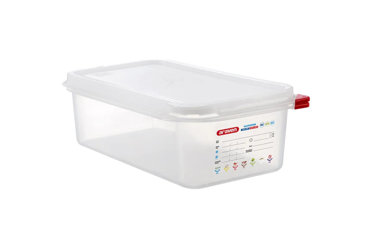 Pojemnik z polipropylenu z pokrywką szczelną, GN 1/3, H 100 mm Araven 163105